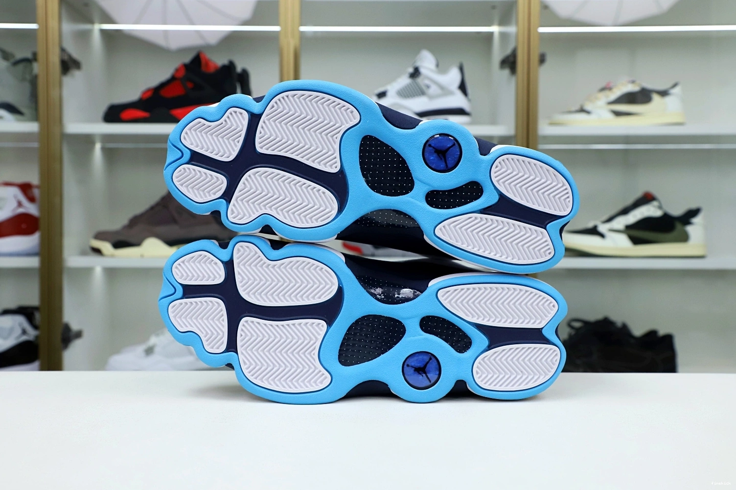 POWDER WHITE OBSIDIAN 414571-144 AIR 13 JORDAN RETRO BLUE 1001